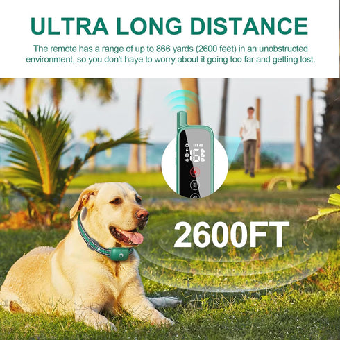 Dog Shock Collar with Touch Screen, E-Collar with Security Lock, 3 Training Modes, Waterproof for All Breeds