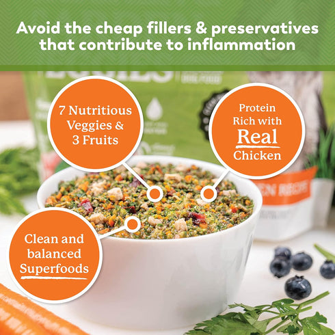 Dr. Harvey's Chicken & Garden Veggies Dog Food, Human Grade Grain-Free Dehydrated Food, Trial Size (5.5 Oz)