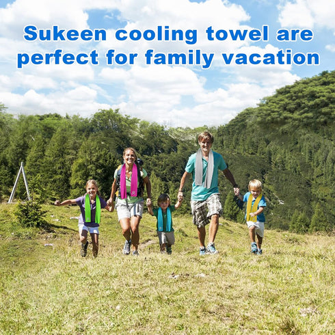 Sukeen 8 Pack Cooling Towel (40"x12"), Soft Breathable Microfiber Towel for Yoga, Sport, Gym, Camping