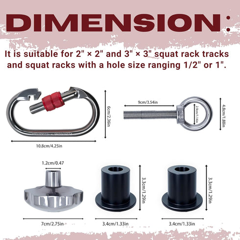 GUEMORVE 2PCS 2x2 3x3 (1/2" 1" Stainless Steel Power Rack Attachments Universal Fit for & Frames & Holes) Zero-Wobble