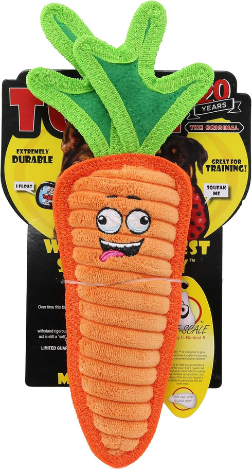 TUFFY - World's Tuffest Soft Dog Toy - Funny Food- Squeaker -Multiple Layers. Made Durable, Strong & Tough. Interactive