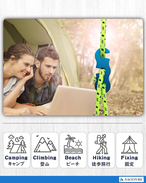 Rope Tensioner (20 Pack), Aluminum Alloy Camping Tent Guyline Cord Adjuster for Hiking, Backpacking, Ultralight Tent