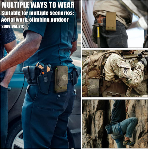 IronSeals Tactical Molle Phone Holster Pouch - Universal Belt Waist Bag for iPhone 16 Pro Max/16 Pro/15 Pro Max/14 Pro