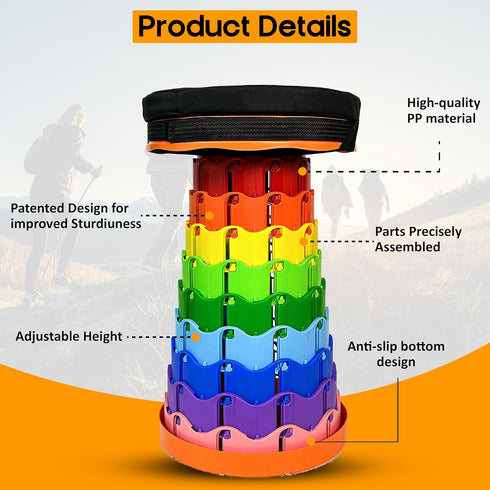 350lbs (1, Upgraded Portable Folding Stool with Seat Cushion and Nylon Bag Adjustable Stool with Load Capacity