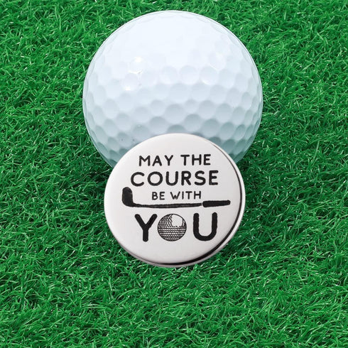 Funny Golf Ball Marker with Magnetic Hat Clip, Perfect Gift for Men or Women - Golf Accessories for Men or Women, Silver