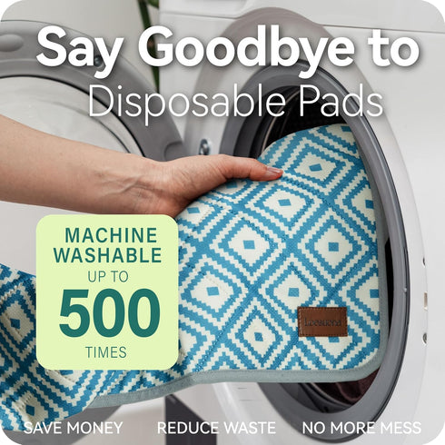 Loesuona 2 Pack 36"x52" Washable Pee Pads for Dogs - Extra Thick Reusable Puppy Pads with Super Absorbency, Waterproof