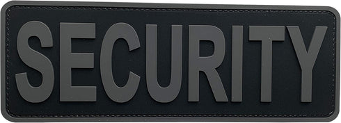Large Security Patch PVC Subdued 8.5x3 inches for Tactical Vest Jackets Uniforms (Black and Gray)