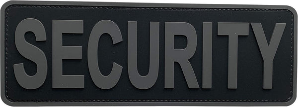 Large Security Patch PVC Subdued 8.5x3 inches for Tactical Vest Jackets Uniforms (Black and Gray)