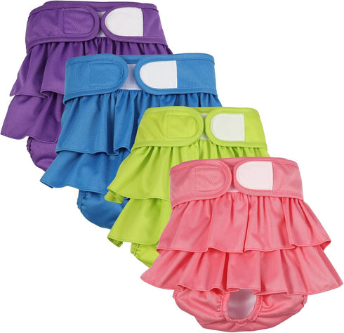 4 Pack Dog Diapers Female Washable Dog Diapers Reusable Puppy Diapers Highly