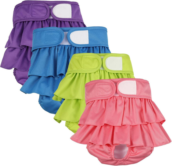 4 Pack Dog Diapers Female Washable Dog Diapers Reusable Puppy Diapers Highly