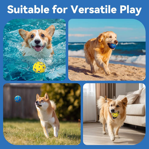 Pool(4 Pack) Indestructible Dog Ball Toy, Durable Dog Tennis Balls for Aggressive Chewers, High Bounce & Floating Balls