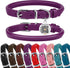 BRONZEDOG Rolled Leather Dog Collar for Small Medium Large Dogs with QR ID Tag (S: 12-14 Inch, Plum)