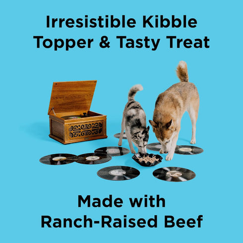 BIXBI Liberty Freeze Dried Dog Food Topper + Dog Treat, Beef Recipe, 4.5 oz - 98% Meat and Organs, No Fillers - Pantry-Friendly Raw Treat or Food Topper - USA Made in Small Batches