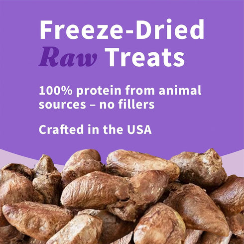 Halo Raw Freeze Dried Dog Treats: Chicken Hearts Recipe, 2-OZ Pouch for All Life Stages
