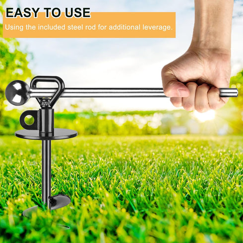 SELEWARE 49 ft Dog Tie Out Cable and Stake - Anti-Rust Dog Anchor for Large Dogs up to 220 lbs