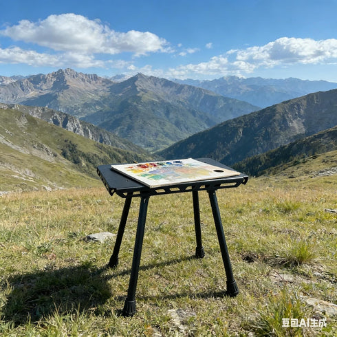 Outdoor Portable Camping Chair and Table Dual-Use, Liftable Stool for Fishing, Camping, Hiking, Lightweight Folding