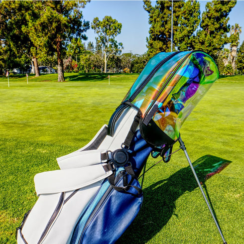 Incontro Premium Hologram Golf Bag Rain Hood Cover - Waterproof, Color Changing, Durable TPU, Fits 8.5 to 9.5 Inch Bags