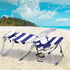 WISLAS Backpack 5-Position Folding High Beach Chair with Headrest & Cup Holder - Portable Aluminum Adjustable Reclining
