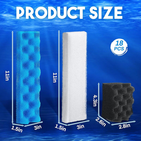 18 Set 406/407 Threlaco Pcs Bio Sponge Compatible with Fluval Aquarium Filters Compatible with Aquarium Filters