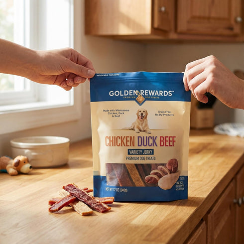 Generic 12 oz 3-Ingredient (Pack 1) Dog Treats Chicken, Duck & Beef Variety Jerky Dog Chews, Grain Free Dog Snacks