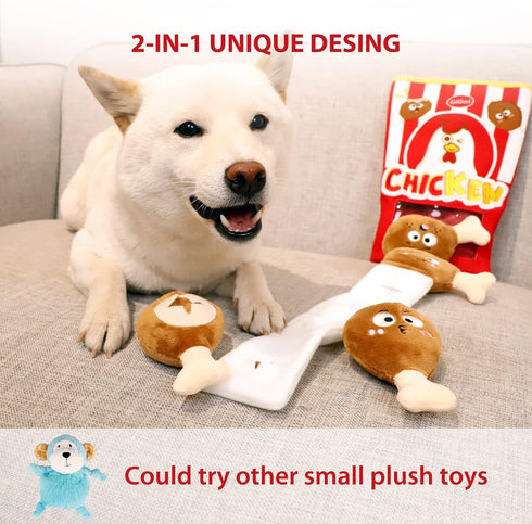 Gigwi Interactive Squeaky Dog Toys - Hide and Seek Puzzle Toy Set for All Breeds, 2-in-1 Dog Toys for Boredom and IQ