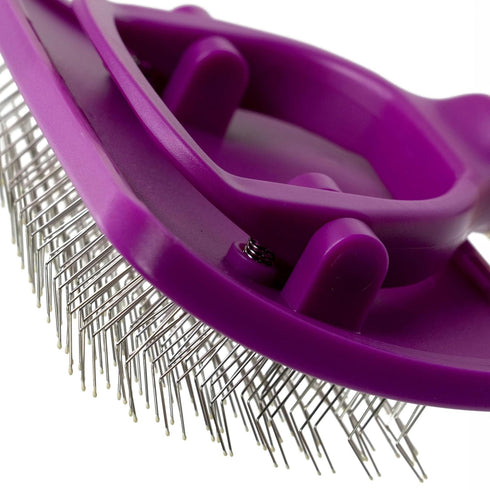 Pivoting Slicker Brush - Soft Pin Slicker for Shedding Dogs, Protects Skin, Effortless Brushing, Detangles and Desheds
