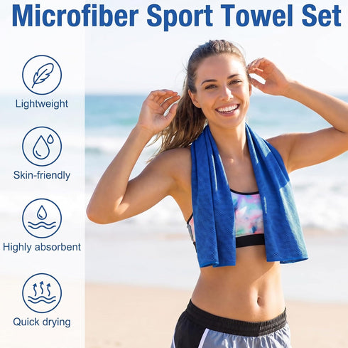 Generic 4 Packs (40"x12") Cooling Towels Microfiber Ice Towel for Neck & Face - Yoga, Golf, Sports, Running, Gym