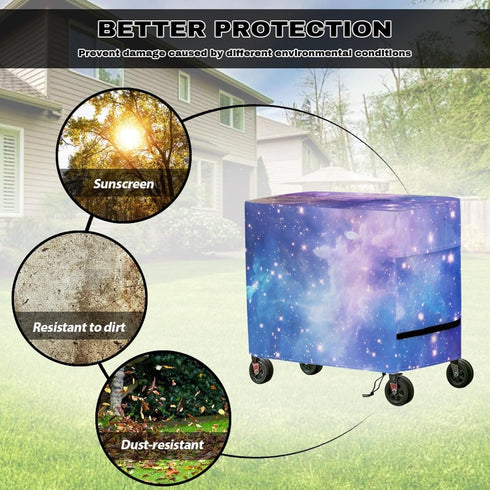 Xumfabuy 80-100 Cooler Cart Cover, Starry Sky Outdoor Bar Cart Cover Fits for Most Quart Rolling Cooler, Tool Chest