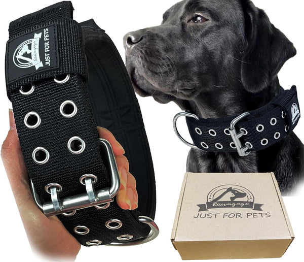 4-Layer Nylon Dog Collar for Large Dogs - Tactical Military Training Heavy Duty for Extra Large Breeds (21IN-27IN,