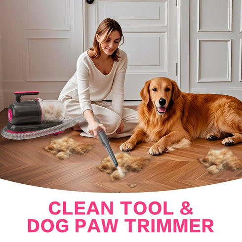Trimming High-Suction Dog Grooming Vacuum for Small & Medium Dogs, Compact Hair Collection System for Regular