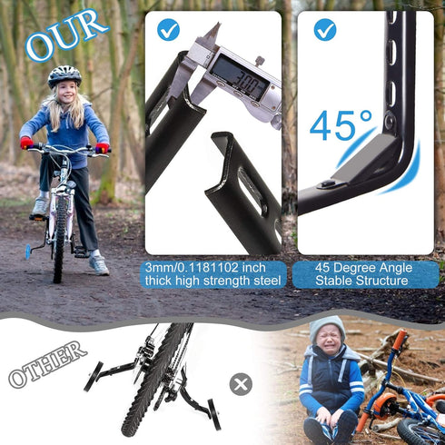 Training Wheels for Bike, Compatible for 12/14/16/18/20 Inch, Flash Mute Wheel, 1 Pair