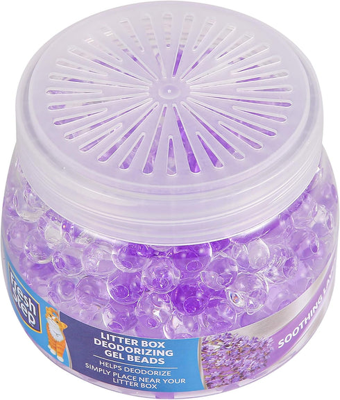 Fresh Step Litter Box Deodorizing Gel Beads, Lavender Scent Air Freshener for Pet Smells