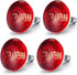 VIHOSE 4 Pack Infrared Heat Lamp for Chickens 250watt 120v Thickened Red