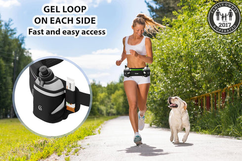 Hydration Running Belt with Bottles - Water Belts for Men and Women, iPhone Running Belt for Jogging Cycling Biking