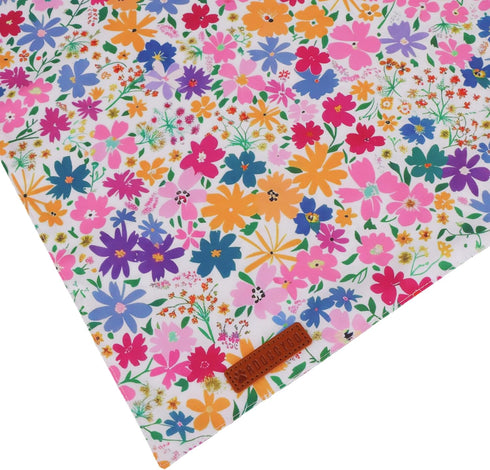 Summer ADOGGYGO Floral Dog Bandana, Colorful Floral Puppy Scarf Bib, Premium Fabric, Spring Flower Bandana for Small