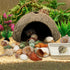 Hermit Crab Sea Shells Natural Coconut Shell Hut, Artificial Plants for Hermit Crab Tank Hide Reptile Supplies - 22 PCS