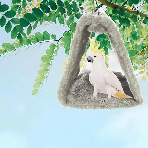 2 Pack Warm Bird Nest House Bed, Plush Hanging Hammock Sleeping Bed for Pet Parrot, Cockatiel, Macaw