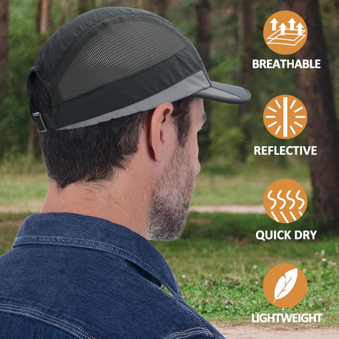 GADIEMKENSD Unisex Reflective Sports Cap, Breathable Fast Dry