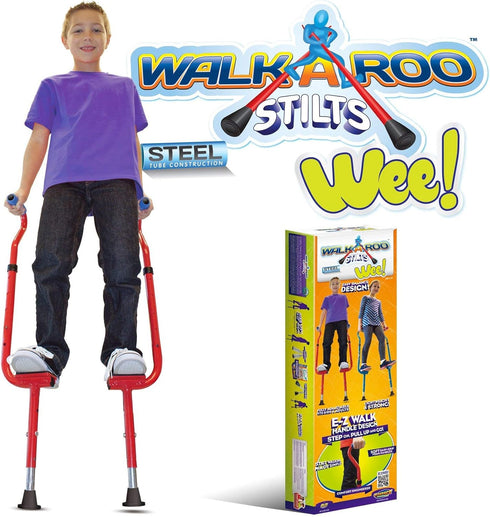 4+ 120 lbs) Original Walkaroo Steel 'Wee' Balance Stilts with Adjustable Height for Little Kids & Beginners (Ages
