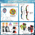 2 Pack 4 1 Set 20 5-12 VATOS Bow and Arrow Toy with LED Light - in Archery & Dart Game with Suction Cup Arrows, Shark