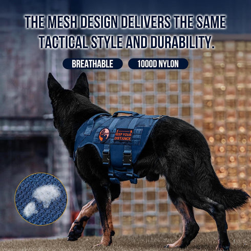 OneTigris Tactical Dog Harness for Small Dog - Breathable Military Dog Molle Vest with Handles for Walking, Hiking