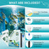 9 in 1 Aquarium Test Kit for Freshwater and Saltwater, 100 Test Strips with Test Tube & Thermometer