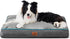 Bedsure Entire Waterproof Large Dog Bed, 4 inch Thick for Up to 80lbs, Removable Washable Cover, Grey.