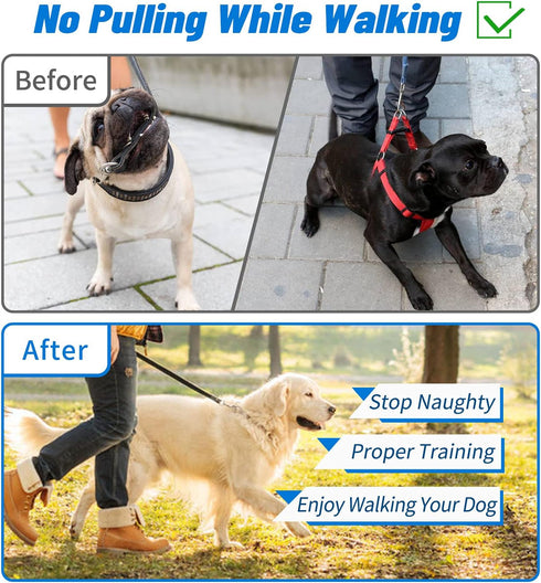 Dog Prong Collar with Quick Release Clip, Adjustable Stainless Steel Links with Rubber Tips, Choke Collar