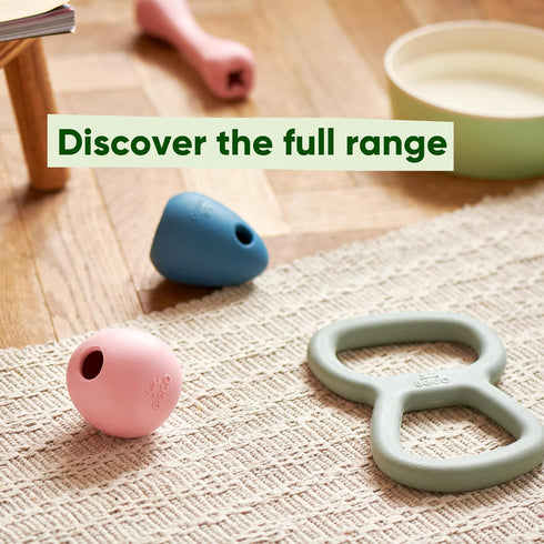 Beco Natural Rubber Bouncy, Chewy & Fillable Dog Toy, Rolls & Wobbles, Blue