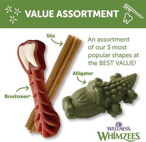 WHIMZEES by Wellness Value Box 24 Count | Long Lasting Natural Grain Free Dog Chews for Dogs 40-60 Lbs