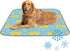 imiBBWQu Cooling Dog Bed Paper Sailboat Yellow Blue Dog Cooling Mat for Summer