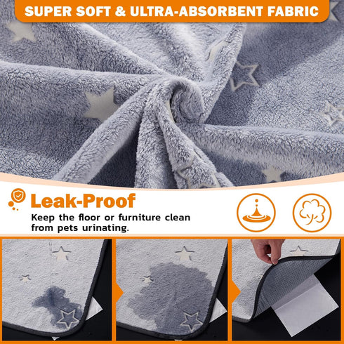 2 Pack 36 48 LOOBANI Washable Pee Pads for Dogs, Fast Absorption Reusable Puppy Pads, Waterproof Whelping Pad, Non Slip