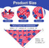 QUQULE 4th 2PCS, 4 of July Dog Bandanas XLarge Pattern American Flag Patriotic Scarf for Boy and Girl, Durable Triangle