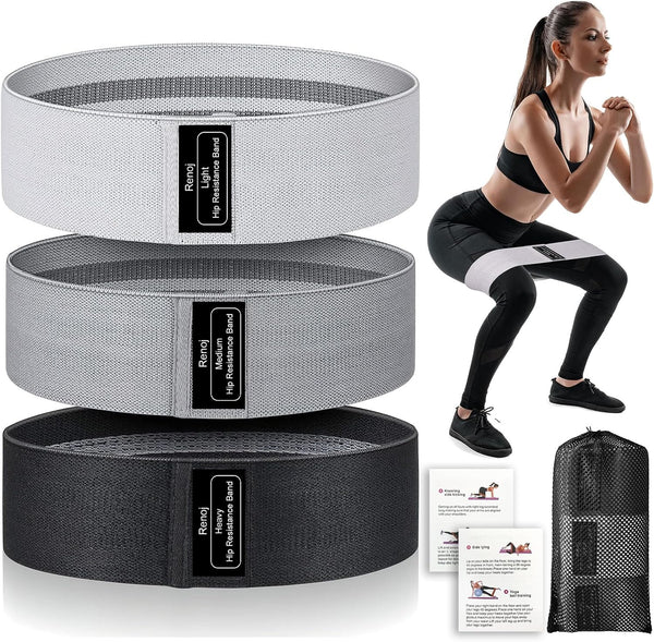 Renoj Resistance Bands Exercise Workout Bands for Women and Men, 3 Set Stretch Bands for Booty Legs Pilates
